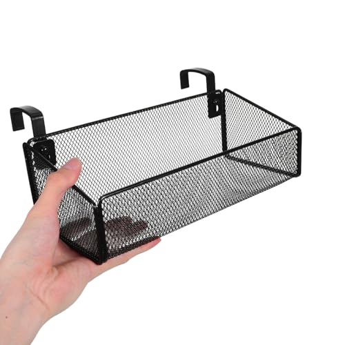 Panier de rangement en métal suspendu noir à double couche pour lit
