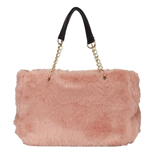 Handbag Hand Bag Women Plush Chain Crossbody Shopper Ladies Tote Shoulder Bags (A,45 * 15 * 28cm)