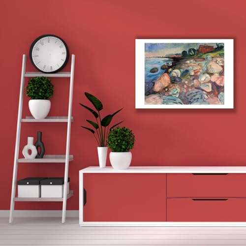 Affiche Shore with Red House Edvard Munch format medium impression mate pour salon élégant