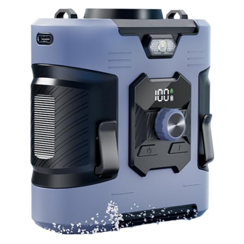Ventilador de Cinturón Recargable Portátil - Ventilador Personal de 100 Velocidades con Lámpara LED | Aire Acondicionado Personal Portátil con Batería Externa, Lámpara LED para Camping Senderismo
