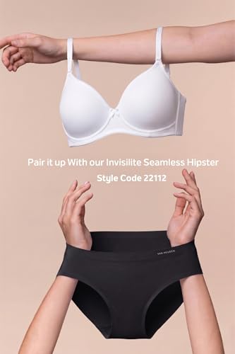 Image of Van Heusen Women's Cotton T-Shirt Bra|16 Hour Comfort|Everyday Bra|Breathable Perforated Cups|Anti Bacterial Tech|Sweat Absorbent|Padded|Wireless|Coverage|No Slip Soft Straps|Detachable Straps