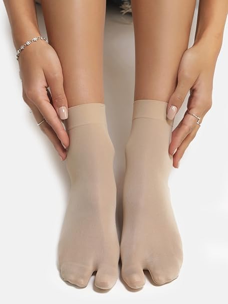 SMART VILLA TRADERS Women's & Girls Socks Pairs Ultra-Thin Nylon Summer Skin Premium Sun Protection Ankle Thumb Socks/Toe Socks for Women & Girl's Pack of 1 2