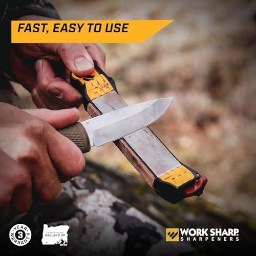 Work Sharp Guided Field Sharpener – WSGFS221 Portable Outdoor Multi Knife and Tool Sharpener – Compact Travel Manual Guided Professional Sharpening Tool for Knives