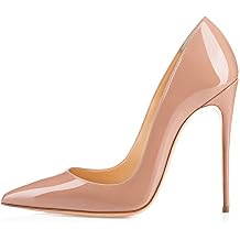 Eldof Womens Stilettos High Heels Slip On Pointed Closed Toe Classic Wedding Party Dressy Pumps 4.7 Inch