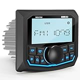 Waterproof Bluetooth Radio For Golf Cart: Dovox Boat Marine Gauge Stereo - 2.8 Inch Lcd Display Am Fm Usb Aux Subwoofer 200W Output - Gift For Golfer