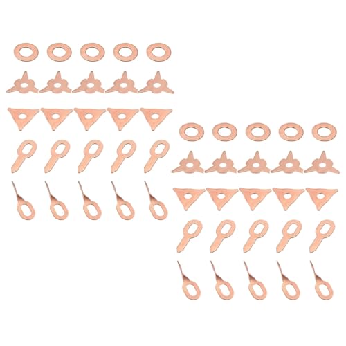 VOANZO Kit de 50 Piezas para soldar Pernos, Accesorios, Anillos para abolladuras Rectos y retorcidos, Arandelas de Gancho, Almohadilla de Estrella Redonda, Kit de Inicio Uni Spotter para reparación