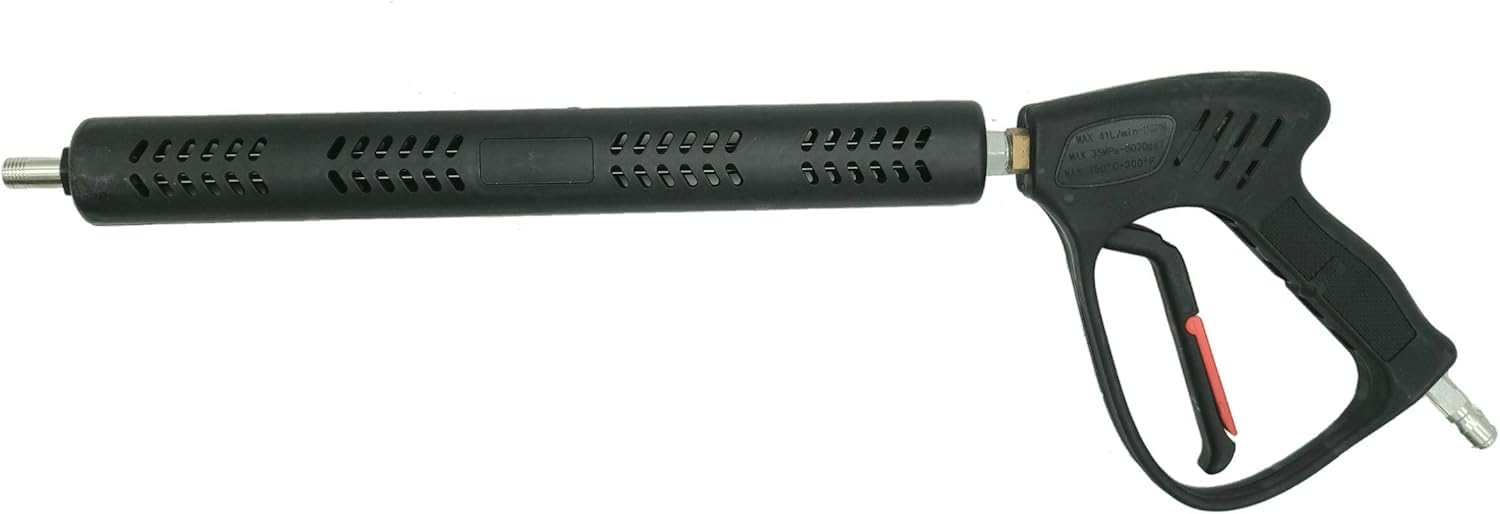 CANPUMP Doble varita y pistola de acero inoxidable de 40 pulgadas, ventilada, 5000 PSI, agarre moldeado de doble lanza para lavadora a presión eléctrica