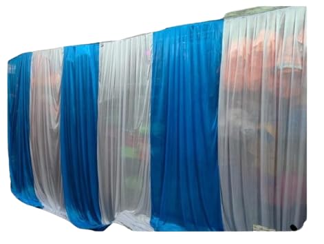 BMLP Tent Parda Lycra Perfect for Gatherings Weddings and Garden Parties Stylish Shelter for Unforgettable Occasions (15 * 10 Feet Blue and White)-image-33