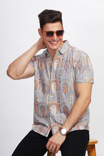 Image of BULLMER Trendy Regular Fit Printed Causal Shirt for Men