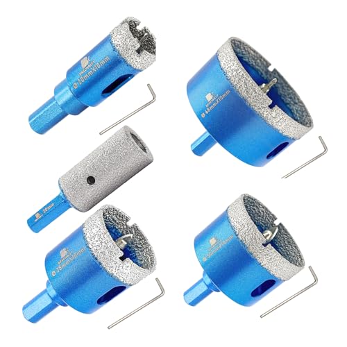 Dry Diamond Core Drill Bit with Pilot Bit -20 35 50 68mm Diamond Tile Hole Saw with Triangle Shank 20mm Finger Bit for Porcelain Tile Ceramic Stone Granite Marble
