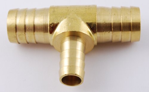 3/4" x 1/2" Barb Tee Reducer Reducing T Union Fitting Intersection/Split Brass