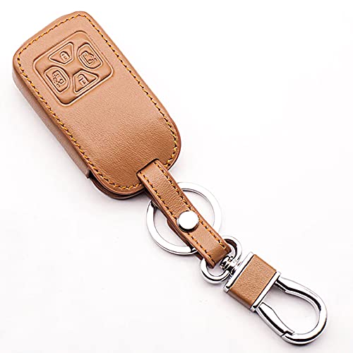 [IKT] Leather Key Case for Toyota Cars, 4 Buttons, Brown, Estima, Noah, Voxy, 60/70 Series / Etc., Leather Key Case for Toyota Cars (TL-006BR) brown (4 buttons)