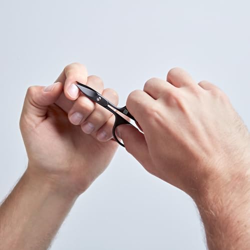 ZWILLING Kombi Nagelschere (Schere für Nägel und Nagelhaut, gebogene Schneide und feine Spitze für präzisen Schnitt), Premium, Schwarz, 90 mm