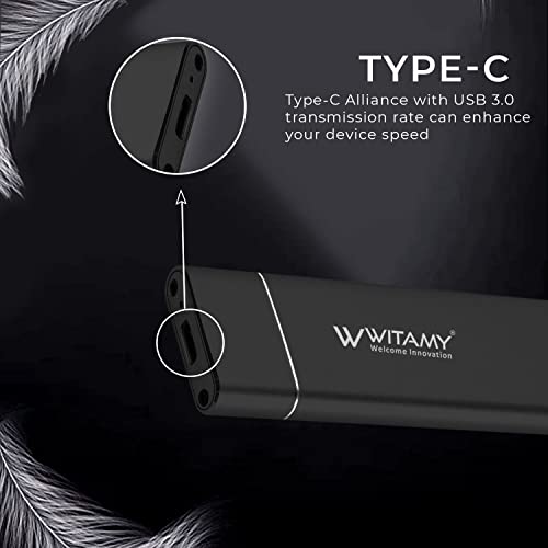 Image of Mini External USB 3.0 M.2 SATA SSD Enclosure Hard Disk NGFF M.2 2280 2260 2242 2230 Solid State Drive with Key B /Key -Black (Not for NVME)