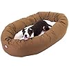 40 inch Khaki & Sherpa Bagel Dog Bed By Majestic Pet Products