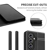 Gebei Etui ze Skóry Prawdziwej na Samsung Galaxy S24 5G – Premium Etui ze Skóry z Funkcją Stojaka, Przegródką na Karty, Zamknięciem Magnetycznym, Etui z Klapką, Etui na Telefon, Etui Ochronne, Klapka