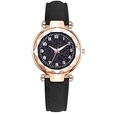 腕時計 レディース アナログ 合皮レザーベルト [ブラック] y2