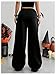 SOLY HUX Women's Y2k Baggy Pants Drawstring Waist Gothic Rhinestone Wide Leg Sweatpants Black Printed Large