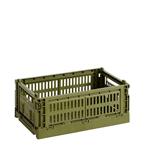 HAY Colour Crate S Transport Box Recycled Polypropylene Olive