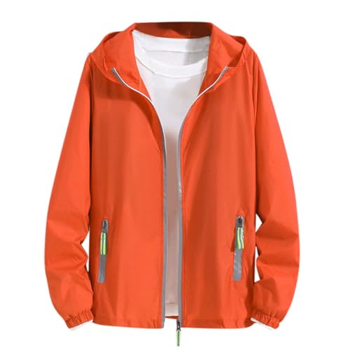 Fishing Hoodies for Men UPF 50 + with Reflective Zipper Pockets Full Zip Lightweight Sun Protection Hoodie Jacket Hiking