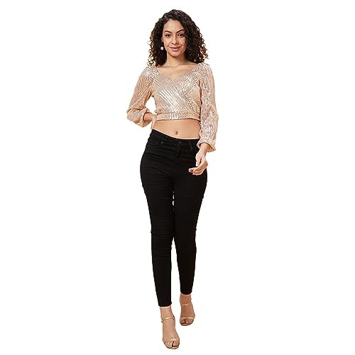 Image of Globus Women's Embellished Regular Fit Top (WPGBECOMKTOP3883- Beige