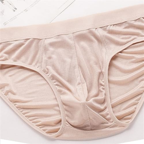 100% Mulberry Silk Men's Briefs Stretch Silk Underwear Thin Soft Panties Mid Waist Shorts Men Daily Underpants3