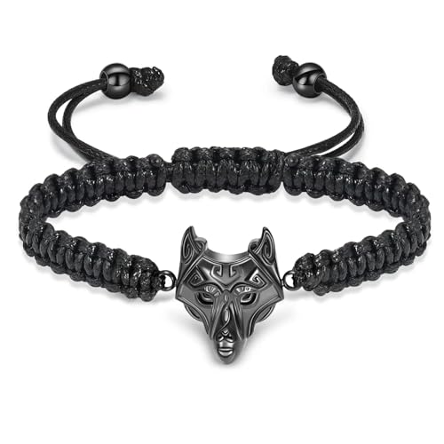 Bracelet d'urne de crémation pour cendres d'animaux et humains en corde noire