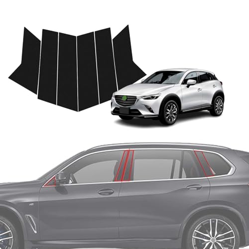 ピラーガーニッシュ「 適合 新型 マツダ CX-3 DK系 2015年2月~現行」専用設計 光沢 Bピラーステッカー 純正 カードアの柱保護フィルム カスタム アクセサリー【6点セット】