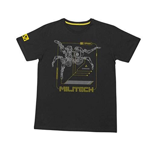 CD Projekt Red Militech MTOD12 Flathead T-Shirt for Men - Official Apparel Inspired by The Hit Video Game Black