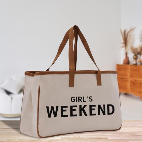 Image of VANESSA ROSELLA 100% Cotton Natural Canvas with Caramel Piping | Large Reusable Travel, Beach & Everyday Bag
