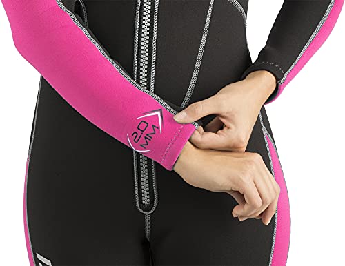 Cressi Lido Long 2 mm Lady Monopiece Wetsuits, Black/Pink, XS by CRESSI - Image 4