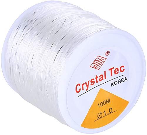 CCINEE 1mm Clear Elastic Stretch Transparent Beading Thread Cord
