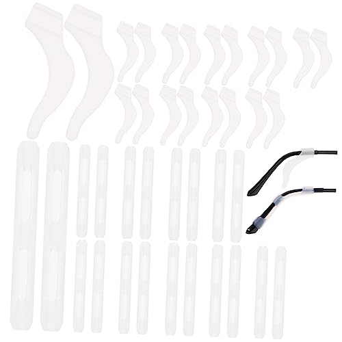 Didiseaon 20 Pairs Glasses Anti-Slip Cover Eyeglasses Temple Tips Sleeve Retainer Spectacle Ear Grips Glasses Eyeglass Temple Tips Glasses Ear Grips Eyewear Retainer White