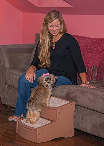 Pet Gear Easy Step Ii Pet Stairs, 2 Step For Cats/Dogs Up To 75-Pounds, Portable, Removable Washable Carpet Tread, No Tools Required, Available In 4 Colors,Light Cocoa #TOP1