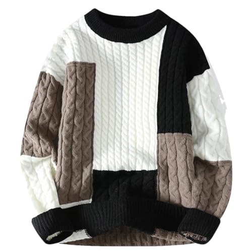 Men's Sweater Pullovers Thick Knit Sweaters Streetwear Warm O Neck Jumper Pullover