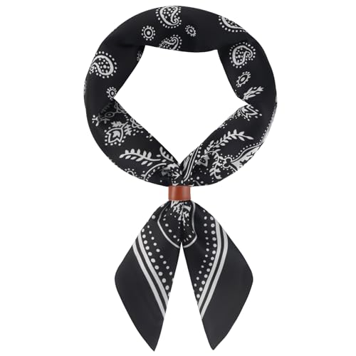 Image of 27.5 Inches Square Silk Feeling Neck Scarf for Men Necktie Silk Bandanas Pocket Square Cowboy Scarves