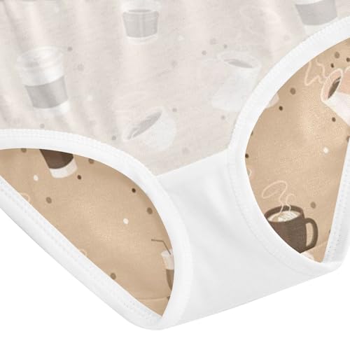 Girls' Underpants Kids Cotton Underwear Panties Briefs For Girl Age 2-8 Years Coffee Drinks Cups 5