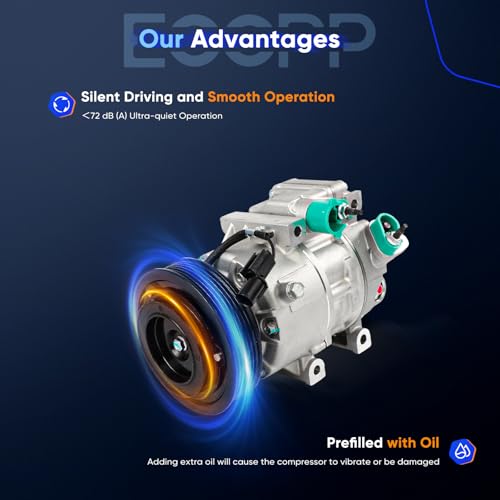 Image of ECCPP AC Compressor Fit for Hyundai Sonata 2.4L 2009-2010 | for Kia Optima 2.4L 2009-2010 AC Compressor with Clutch