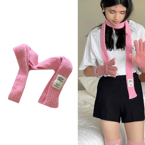 Women Winter Scarf Maillard Styling Neckerchief Harajuku Decorative Scarf Thin Knitted Neck Guard Lightweight Knit2