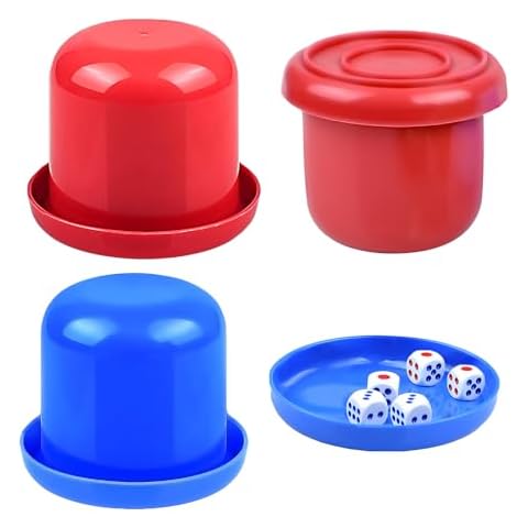 HIXNUG 2Pcs Plastic Dice Cups with Dice Cover