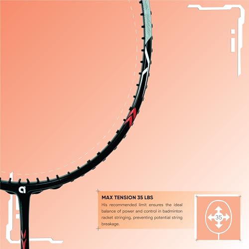 Apacs Carbo Power 505 | 35 LBS | 4U | Power Frame | Hi-Modulus Graphite | Made in Vietnam | Badminton Racket (Black)