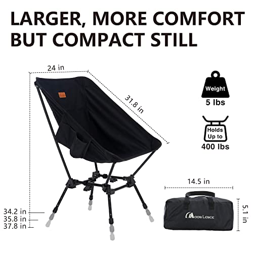 Moon Lence Adjustable Camping Chair For Adults, Folding Chair Heavy Duty For Heavy People - Portable Compact Backpacking Chair Comfortable Lawn Chair Beach Chair #TOP1