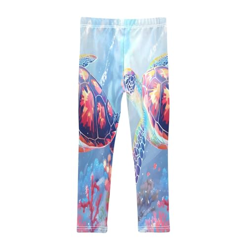 Toddler Girls Leggings Printed Yoga Pants Leggings Marine Turtle Coral for Kids2
