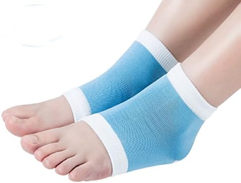 Perfect Star Spa Moisturizing Gel Soft Socks Open Toe Dry Cracked Heel Care Skin Repair Therapy Treatment (Blue)