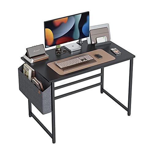 Image of Cubiker Computer Desk, Home Office Writing Study Desk, Modern Simple Style Laptop Table with Storage Bag (32 inch, Black)