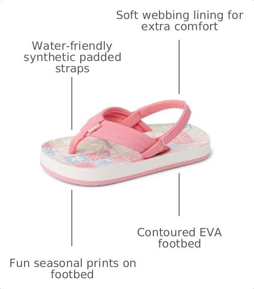 Image of REEF Girls Toddler /Little Kid Ahi Beach Flip Flop, Soft Cushion Footbed, Water Friendly