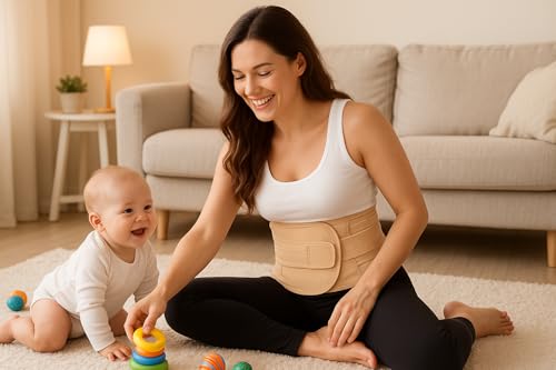 Image of Postpartum Belt After Delivery - Abdominal Belt for Women Tummy Control | Pregnancy Belts After Delivery | Maternity Belt After C-Section | Abdominal Binder for Post Pregnancy Recovery (Universal) (Beige+)