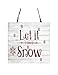 Red and White Let it Snow Printed Handmade Wood Christmas Ornament Small Sign