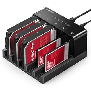 ORICO USB 3.0 Hard Disk Docking Station con Funzione Clone Offline, 5-slot Case HDD SATA da 3,5 Pollici Espansione di Memoria Esterna fino a 90 TB Compatibile con Windows, Mac OS (6558US3-C)