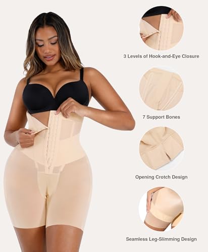 Image of Lover-Beauty Tummy Control Shapewear for Women Strapless Fajas Body Shaper Shorts Butt Lifter Girdle